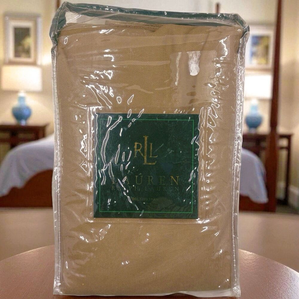 NEW Lauren Ralph Lauren Woodstock Garden Chino Khaki Tan One King PillowSham NWT